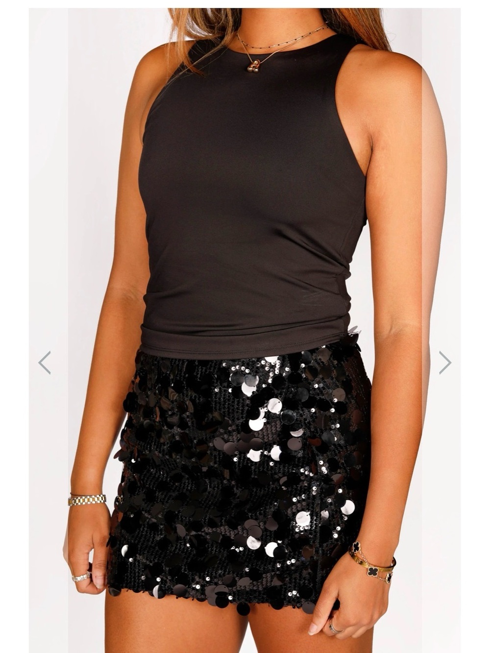 NWT Hunter & Brown Sequin Mini Skirt Sz L